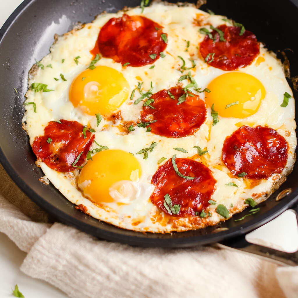 Low-Carb Breakfast Pizza Eggs recipe.