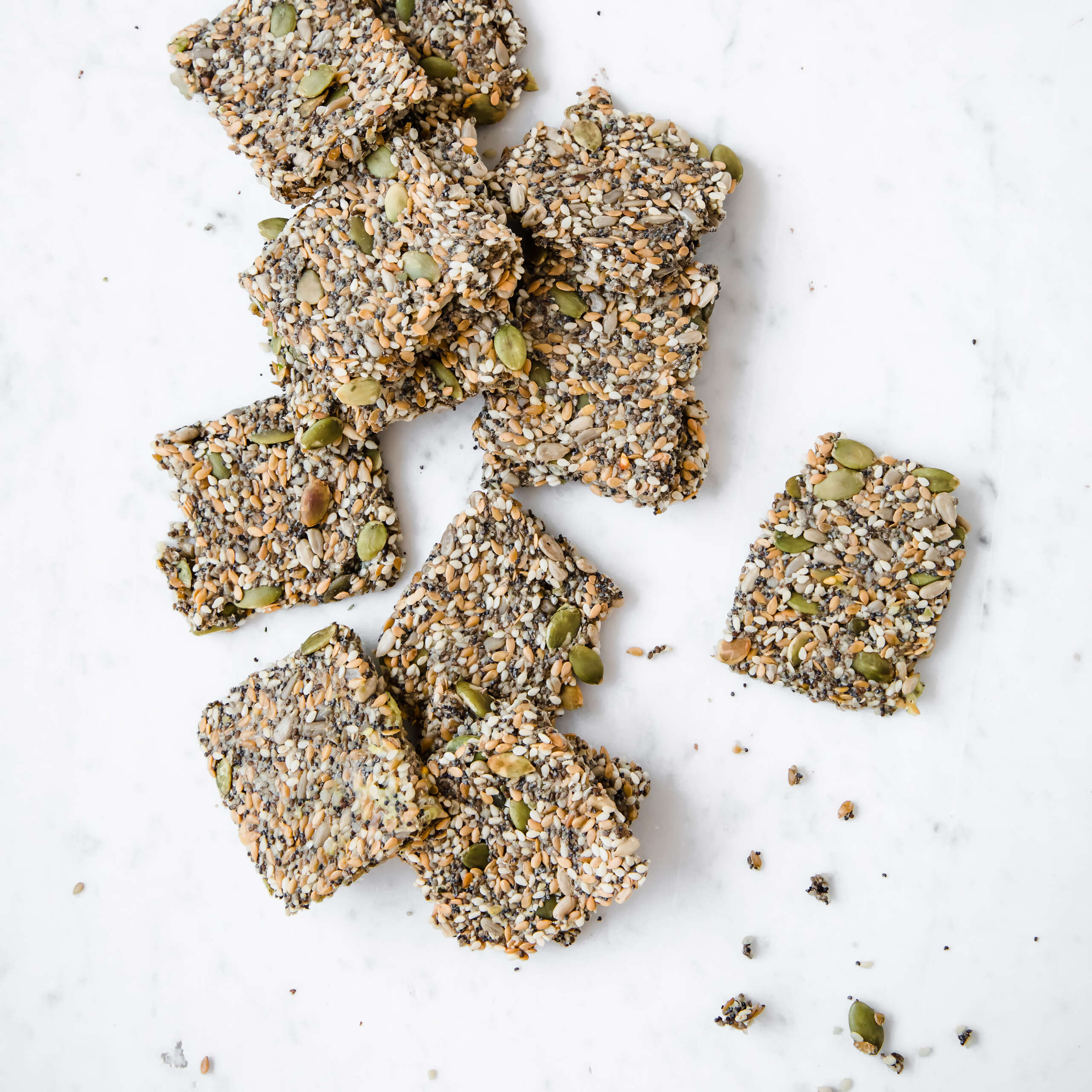 Crunchy Low-Carb Crackers made with seeds.