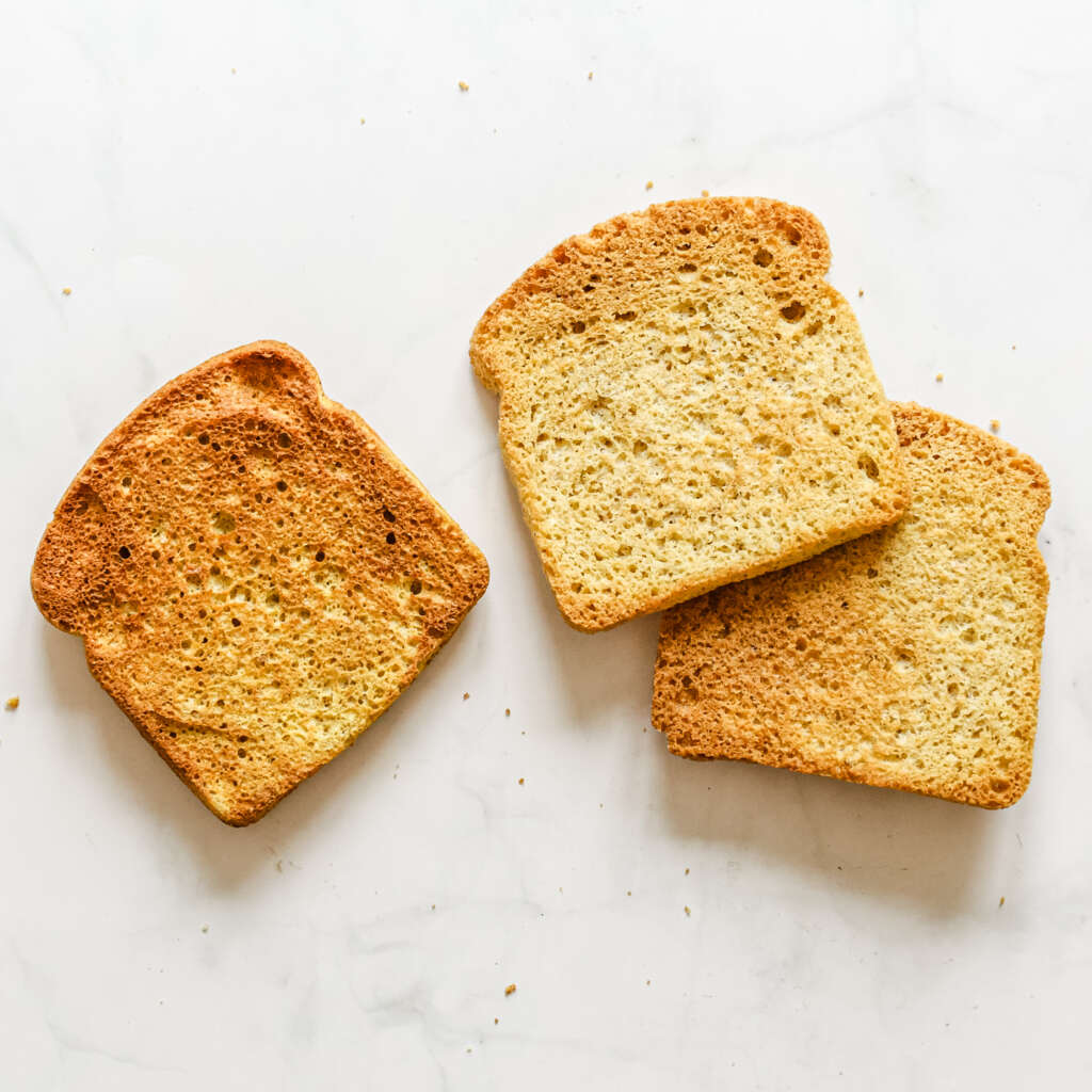 Toasted keto bread.