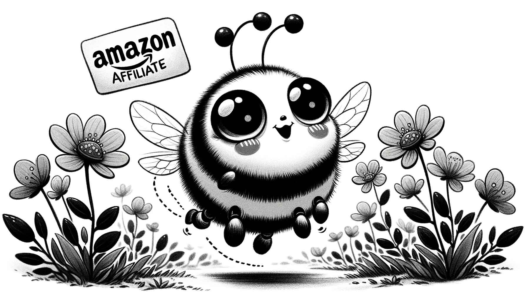 Affiliate banner with an exceptionally cute, cartoon bee