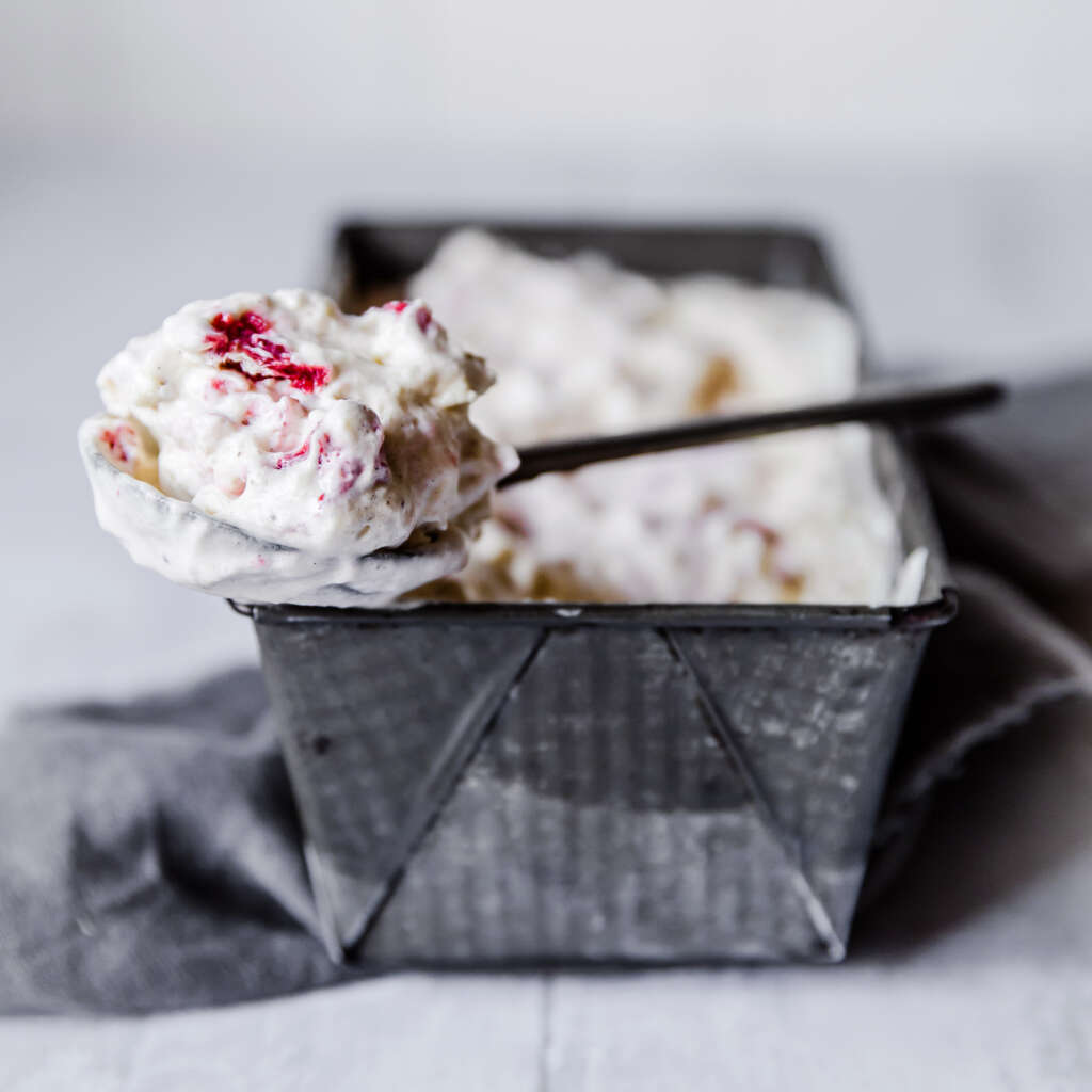 No Churn Sugar-Free Strawberry & Cream Ice Cream recipe