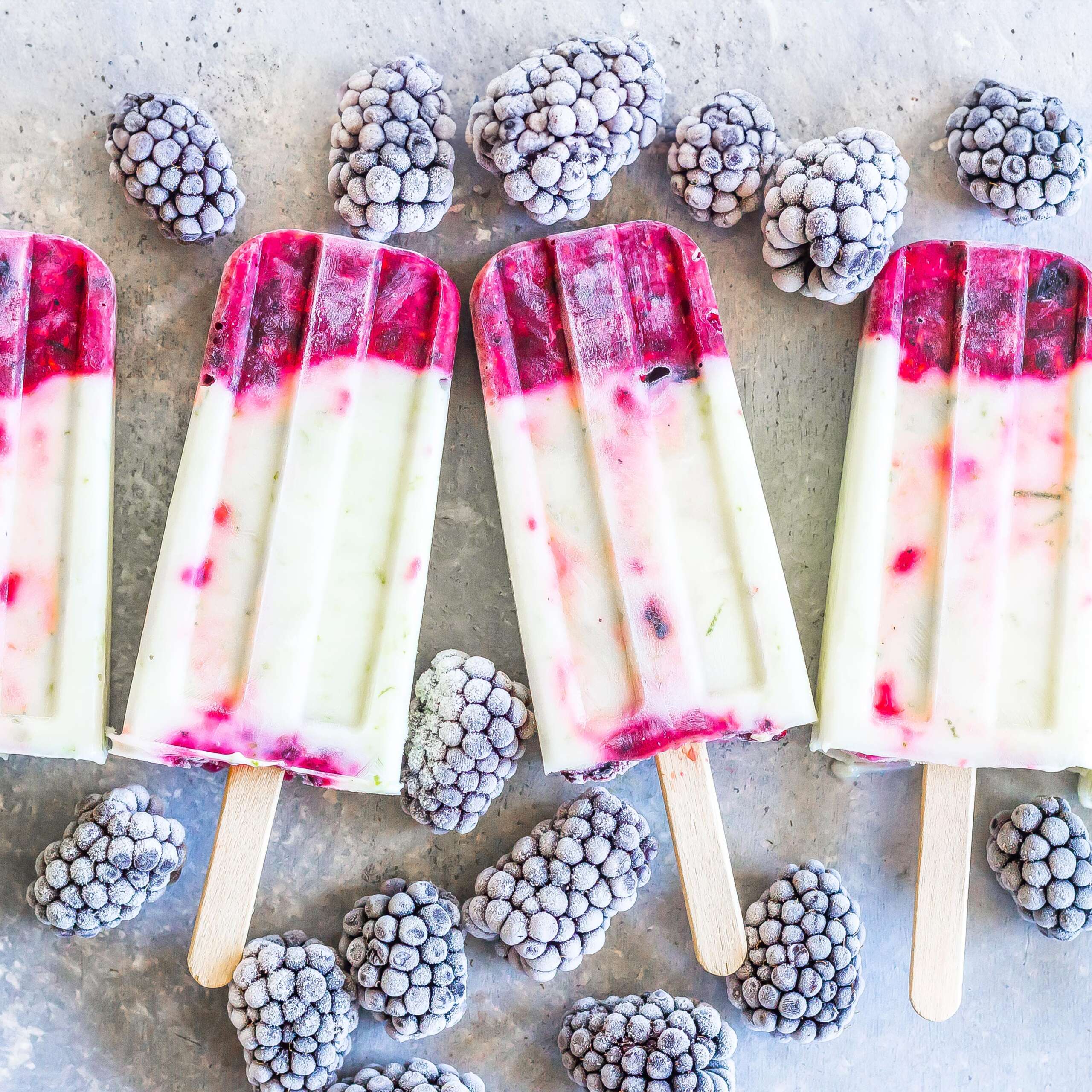 5 Ingredient Roasted Berry Yogurt Popsicles
